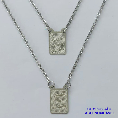 ESCAPULÁRIO EM AÇO INOXIDÁVEL(CX63) - ESCAPULÁRIO O SENHOR É MEU PASTOR, NADA ME FALTARÁ - TAMANHO: 60CM - COMPOSIÇÃO: AÇO INOXIDÁVEL - AÇO1276
