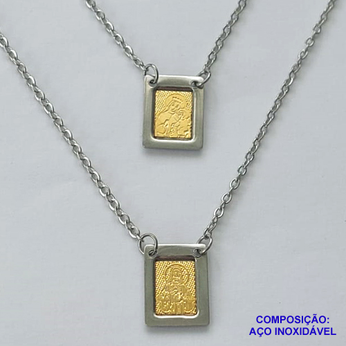 ESCAPULÁRIO EM AÇO INOXIDÁVEL(CX63) - ESCAPULÁRIO NOSSA SRA DO CARMO - TAMANHO: 60CM - COMPOSIÇÃO: AÇO INOXIDÁVEL - AÇO1278