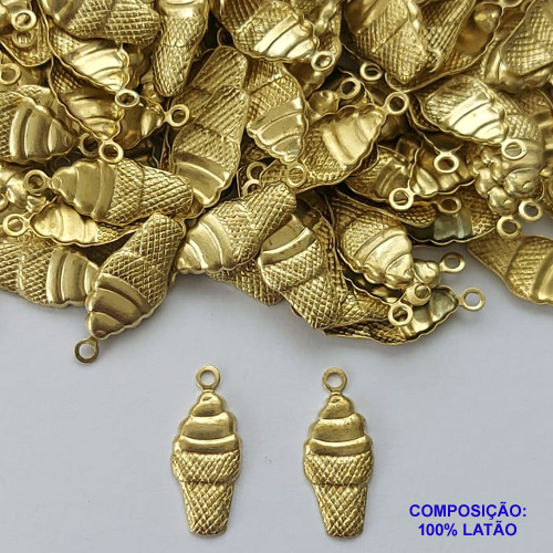 ACESSÓRIO NO BRUTO PRONTO PARA O BANHO (CX69)- (V2976) PINGENTE SORVETE 7X17MM - COMPOSIÇÃO: 100% LATÃO - PESO TOTAL 0,3GR - BRU0002618