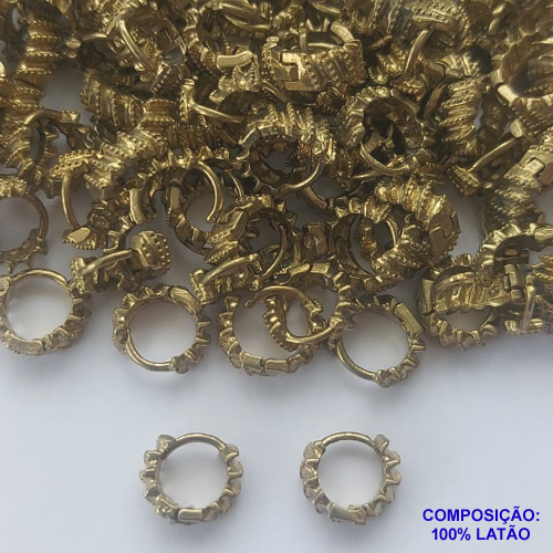 BRINCO NO BRUTO PRONTO PARA O BANHO(CX59) - BRINCO DE ARGOLINHA DE PRESSÃO (TRANQUETA)  PESO TOTAL 1.2GR - TAMANHO 10MM -BRU7024A