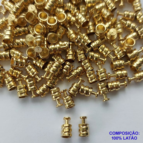 ACESSÓRIO NO BRUTO PRONTO PARA O BANHO(CX65) - TRAVA PARA FECHO DE PULSEIRAS TIPO PANDORA - TAMANHO 4X7MM - PESO 0,5GR - COMPOSIÇÃO: 100% LATÃO (VENDIDO POR UNIDADE) - BRU0002630