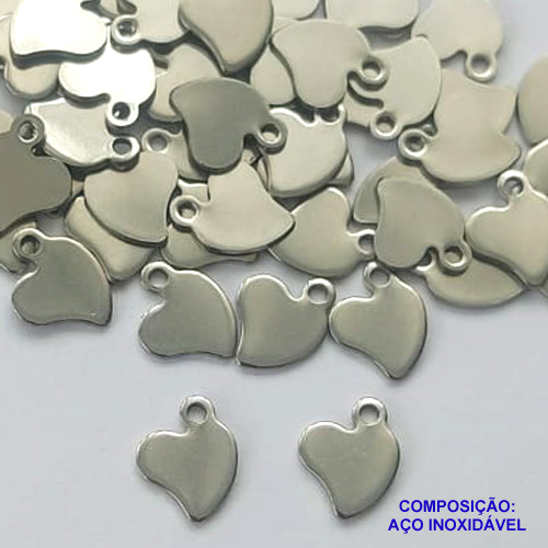 ACESSÓRIO EM AÇO INOXIDÁVEL(CX80)- PINGENTE CORAÇÃO 10MM - COMPOSIÇÃO 100% AÇO INOXIDÁVEL - AÇO1287