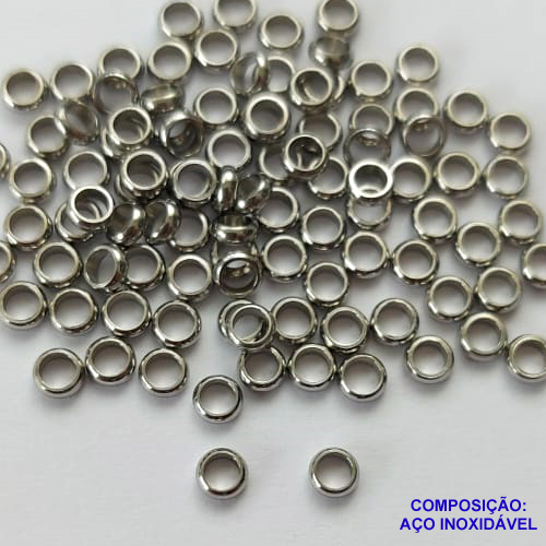 ACESSÓRIO EM AÇO INOXIDÁVEL(CX67) - CONECTOR PARA PULSEIRAS - TAMANHO: 2MM - AÇO1296