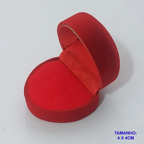 ESTOJO PARA JOIAS EM VELUDO VERMELHO CORAÇÃO 4x4CM BRU0002688