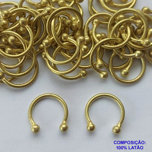 PIERCING NO BRUTO PRONTO PARA O BANHO(CX69) - (3.2404B2) PIERCING FAKE 12MM- COMPOSIÇÃO: 100% LATÃO - PESO TOTAL 0,4GR - (VENDIDO POR UNIDADE) - BRU13442