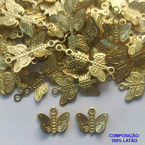 ACESSÓRIO NO BRUTO PRONTO PARA O BANHO(CX69) - (1835) BORBOLETA DUPLA 8X11MM - COMPOSIÇÃO: 100% LATÃO - PESO TOTAL 0,3GR - BRU0002717