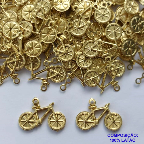 ACESSÓRIO NO BRUTO PRONTO PARA O BANHO(CX71)- (2074) PINGENTE BICICLETA DUPLA 14X21MM - COMPOSIÇÃO: 100% LATÃO - PESO TOTAL 1,2GR - BRU0002726