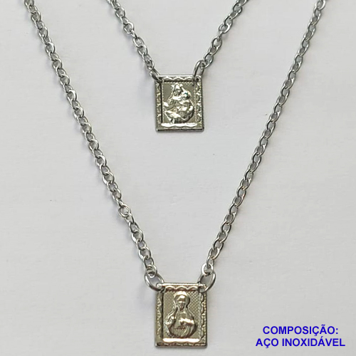 ESCAPULÁRIO EM AÇO INOXIDÁVEL(CX72) - ESCAPULÁRIO NOSSA SRA DO CARMO - TAMANHO: 60CM - COMPOSIÇÃO: AÇO INOXIDÁVEL - AÇO1324