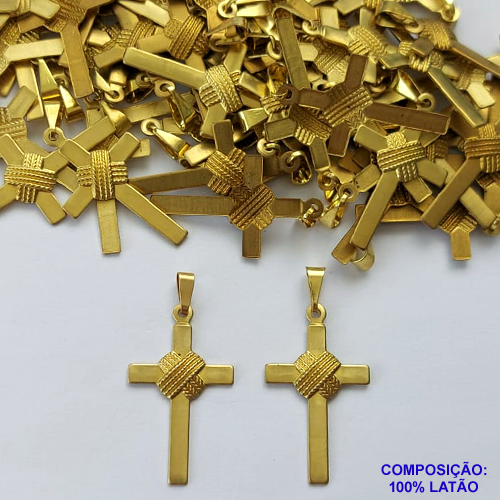 PINGENTE NO BRUTO PRONTO PARA O BANHO(CX80) - (3.1819A1) PINGENTE CRUCIFIXO 16X28MM - COMPOSIÇÃO: 100% LATÃO - PESO TOTAL 0,7GR - BRU13488