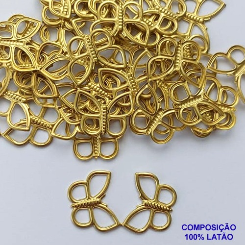 ACESSÓRIO NO BRUTO PRONTO PARA O BANHO (CX83) -BORBOLETA ESTAMPADA DUPLA 20MM - (33) COMPOSIÇÃO: 100% LATÃO - PESO 0,9GR - BRU0002803