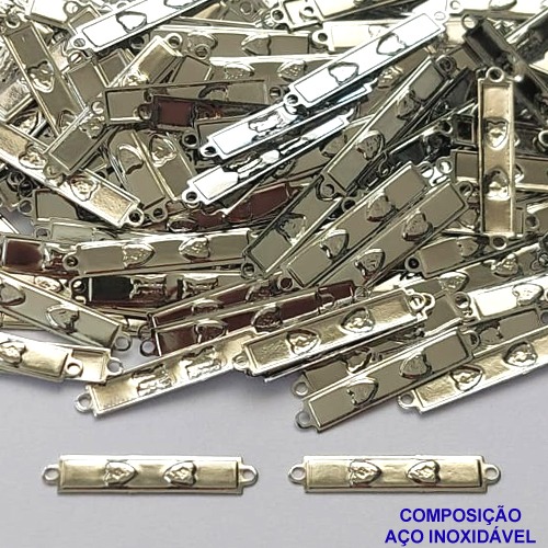ACESSÓRIOS EM AÇO INOXIDÁVEL(CX85) - PLAQUINHA DESENHADA CORAÇÃO 3X20MM - AÇO1417
