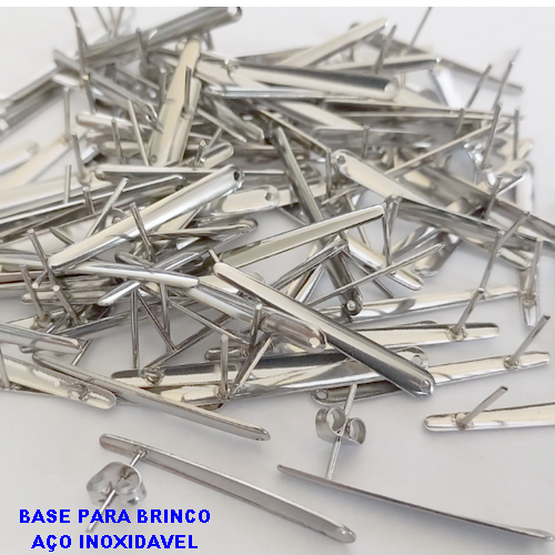 ACESSORIO NO AÇO INOXIDAVEL - BASE PARA BRINCOS JA COM TARRAXA -  TIPO PINO TAMANHO 28X2,5MM - AÇO1430