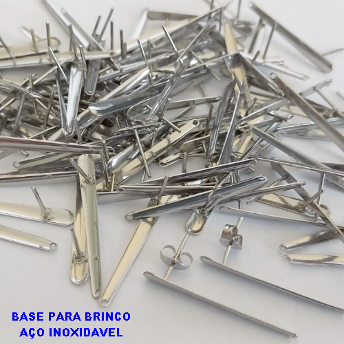 ACESSORIO NO AÇO INOXIDAVEL - BASE PARA BRINCOS JA COM TARRAXA -  TIPO PINO TAMANHO 28X2,5MM - AÇO1431
