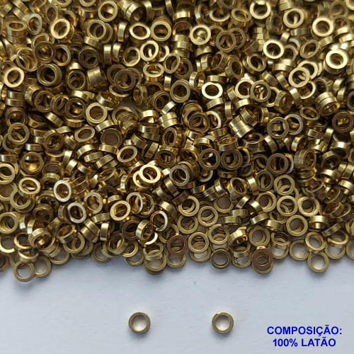 ACESSÓRIO NO BRUTO PRONTO PARA O BANHO(CX90) - ARGOLINHA 2,5MM - PESO TOTAL 0,1GR - COMPOSIÇÃO: 100% LATÃO - BRU0002822
