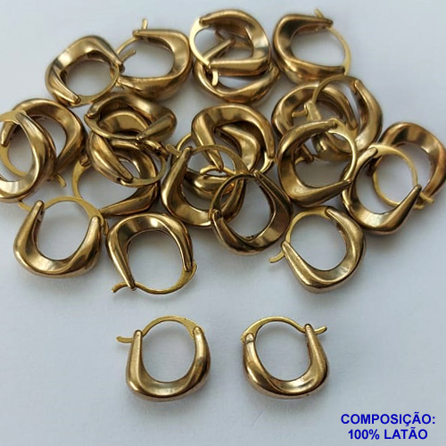 BRINCO NO BRUTO PRONTO PARA O BANHO(CX90) - BRINCO DE ARGOLA - TAMANHO 12MM - LARGURA 4MM - PESO TOTAL 2GR - BRU13554