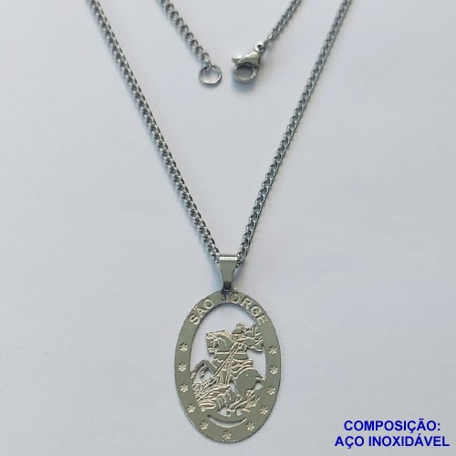 GARGANTILHA EM AÇO INOXIDÁVEL  (CX89)- GARGANTILHA COM PINGENTE SÃO BENTO 17MM - TAMANHO: 45CM - COMPOSIÇÃO: AÇO INOXIDÁVEL - AÇO1452