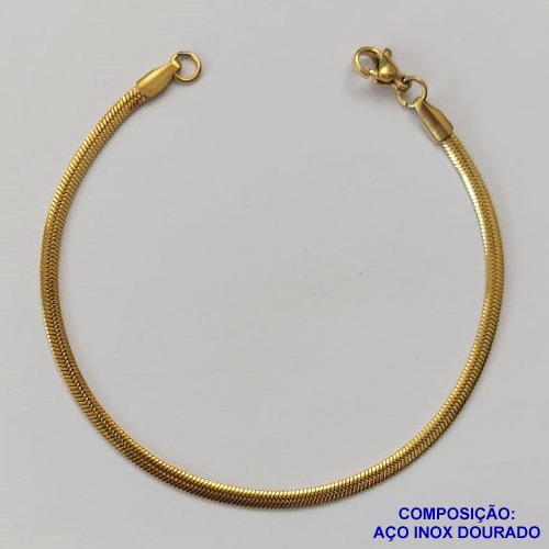 PULSEIRA EM AÇO INOXIDÁVEL DOURADA - (LB026140) PULSEIRA LACRAIA DOURADA - TAMANHO: 17CM - COMPOSIÇÃO: AÇO INOXIDÁVEL - AÇO1515