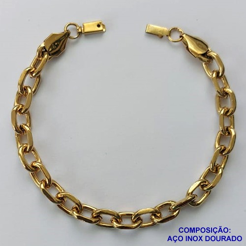 PULSEIRA EM AÇO INOXIDÁVEL DOURADA - (LB086054) -  PULSEIRA LARGURA 6MM TAMANHO: 19CM - COMPOSIÇÃO: AÇO INOXIDÁVEL - FECHO GAVETA AÇO1524