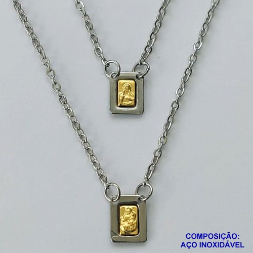 ESCAPULÁRIO EM AÇO INOXIDÁVEL(CX93) - ESCAPULÁRIO NOSSA SENHORA DO CARMO - TAMANHO: 60CM - COMPOSIÇÃO: AÇO INOXIDÁVEL - AÇO1536