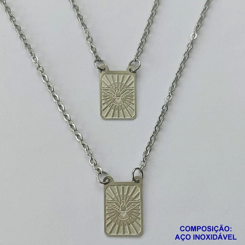 ESCAPULÁRIO EM AÇO INOXIDÁVEL(CX93) - ESCAPULÁRIO ESPÍRITO SANTO - TAMANHO: 60CM - COMPOSIÇÃO: AÇO INOXIDÁVEL - AÇO1537