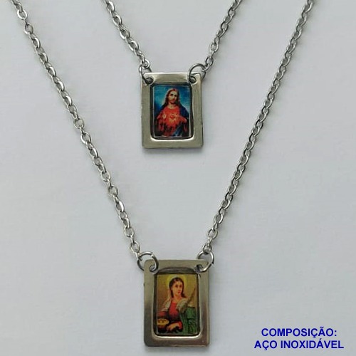 ESCAPULÁRIO EM AÇO INOXIDÁVEL(CX93) - ESCAPULÁRIO SANTA LUZIA - TAMANHO: 60CM - COMPOSIÇÃO: AÇO INOXIDÁVEL - AÇO1538