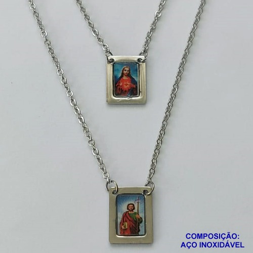ESCAPULÁRIO EM AÇO INOXIDÁVEL(CX93) - ESCAPULÁRIO SÃO JUDAS TADEU- TAMANHO: 60CM - COMPOSIÇÃO: AÇO INOXIDÁVEL - AÇO1539