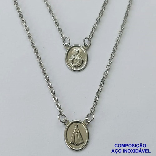 ESCAPULÁRIO EM AÇO INOXIDÁVEL(CX93) - ESCAPULÁRIO NOSSA SRA APARECIDA- TAMANHO: 60CM - COMPOSIÇÃO: AÇO INOXIDÁVEL - AÇO1540