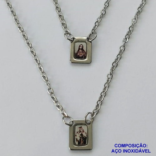 ESCAPULÁRIO EM AÇO INOXIDÁVEL(CX93) - ESCAPULÁRIO NOSSA SENHORA DO CARMO - TAMANHO: 60CM - COMPOSIÇÃO: AÇO INOXIDÁVEL - AÇO1542