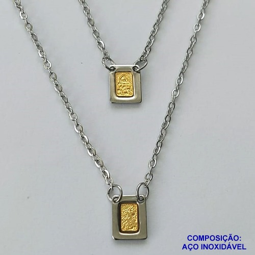 ESCAPULÁRIO EM AÇO INOXIDÁVEL(CX93) - ESCAPULÁRIO SÃO JORGE - TAMANHO: 60CM - COMPOSIÇÃO: AÇO INOXIDÁVEL - AÇO1543