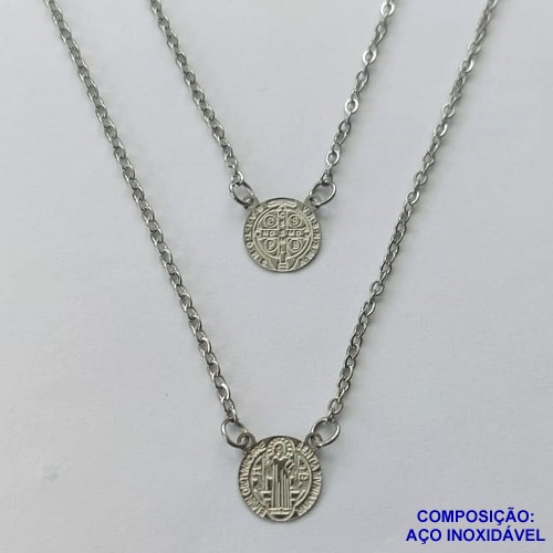 ESCAPULÁRIO EM AÇO INOXIDÁVEL(CX93) - ESCAPULÁRIO SÃO BENTO - TAMANHO: 60CM - COMPOSIÇÃO: AÇO INOXIDÁVEL - AÇO1548
