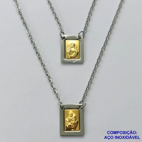ESCAPULÁRIO EM AÇO INOXIDÁVEL(CX93) - ESCAPULÁRIO NOSSA SENHORA DO CARMO - TAMANHO: 60CM - COMPOSIÇÃO: AÇO INOXIDÁVEL - AÇO1551