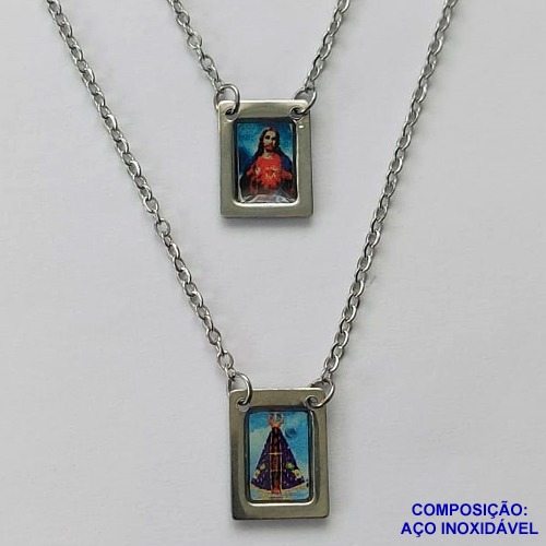 ESCAPULÁRIO EM AÇO INOXIDÁVEL(CX93) - ESCAPULÁRIO NOSSA SRA APARECIDA - TAMANHO: 60CM - COMPOSIÇÃO: AÇO INOXIDÁVEL - AÇO1553