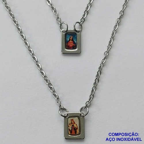 ESCAPULÁRIO EM AÇO INOXIDÁVEL(CX93) - ESCAPULÁRIO NOSSA SENHORA DO CARMO - TAMANHO: 60CM - COMPOSIÇÃO: AÇO INOXIDÁVEL - AÇO1554