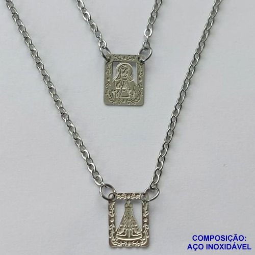 ESCAPULÁRIO EM AÇO INOXIDÁVEL(CX93) - ESCAPULÁRIO NOSSA SRA APARECIDA- TAMANHO: 60CM - COMPOSIÇÃO: AÇO INOXIDÁVEL - AÇO1555