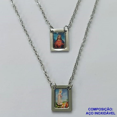 ESCAPULÁRIO EM AÇO INOXIDÁVEL(CX94) - ESCAPULÁRIO NOSSA SENHORA DO CARMO- TAMANHO: 60CM - COMPOSIÇÃO: AÇO INOXIDÁVEL - AÇO1556