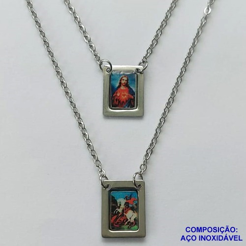 ESCAPULÁRIO EM AÇO INOXIDÁVEL(CX94) - ESCAPULÁRIO SÃO JORGE- TAMANHO: 60CM - COMPOSIÇÃO: AÇO INOXIDÁVEL - AÇO1558