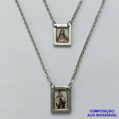 ESCAPULÁRIO EM AÇO INOXIDÁVEL(CX94) - ESCAPULÁRIO NOSSA SENHORA DO CARMO - TAMANHO: 60CM - COMPOSIÇÃO: AÇO INOXIDÁVEL - AÇO1560
