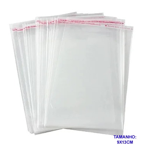 SAQUINHO PLÁSTICO COM ABA ADESIVADA 9X13CM - EMBALAGEM COM 100 UNIDADES - BRU0002898