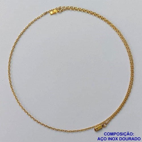 CORRENTE EM AÇO INOXIDÁVEL DOURADO(LB086414) - CORRENTE CADEADO 50CM FECHO GAVETA COMPOSIÇÃO: AÇO INOXIDÁVEL - AÇO1564