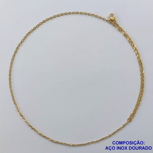 CORRENTE EM AÇO INOXIDÁVEL DOURADO - (LB062035) - CORRENTE CADEADO PACOTE C/12 UNIDADES 45CM FECHO LAGOSTA COMPOSIÇÃO: AÇO INOXIDÁVEL - AÇO1567