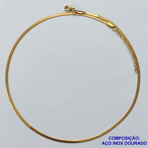 CORRENTE EM AÇO INOXIDÁVEL DOURADO - (LB062069) - CORRENTE LACRAIA 40CM LARGURA 1MM FECHO LAGOSTA COMPOSIÇÃO: AÇO INOXIDÁVEL - AÇO1571