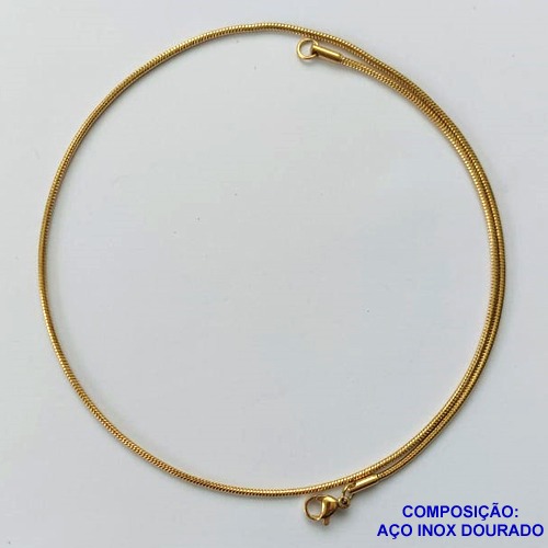 CORRENTE EM AÇO INOXIDÁVEL DOURADO - (LB062152) - CORRENTE RABO DE RATO 40CM LARGURA 0,7MM FECHO LAGOSTA COMPOSIÇÃO: AÇO INOXIDÁVEL - AÇO1574
