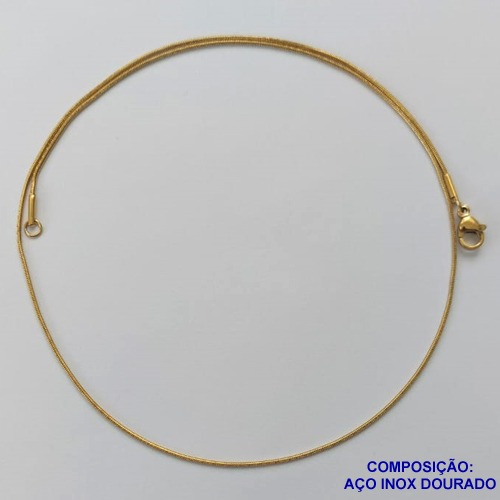 CORRENTE EM AÇO INOXIDÁVEL DOURADO - (LB022168) - CORRENTE RABO DE RATO 40CM LARGURA 0,2MM FECHO LAGOSTA COMPOSIÇÃO: AÇO INOXIDÁVEL - AÇO1580