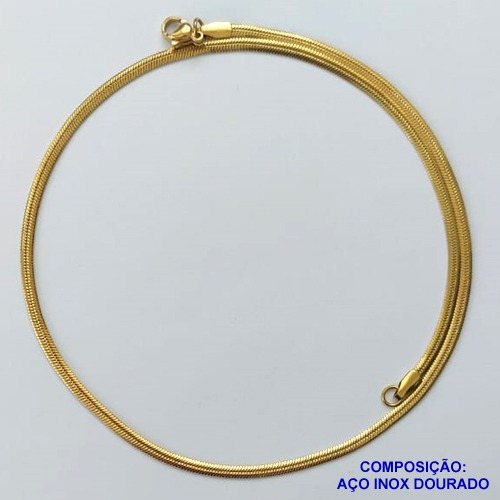 CORRENTE EM AÇO INOXIDÁVEL DOURADO - (LB062090) - CORRENTE 40CM LARGURA 2MM FECHO LAGOSTA COMPOSIÇÃO: AÇO INOXIDÁVEL - AÇO1586