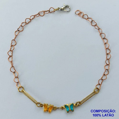 PULSEIRA PRONTO PARA O BANHO(CX96) - PULSEIRA COM BORBOLETAS COLORIDAS TAMANHO 20CM - PESO TOTAL 1,9GR - BRU13646