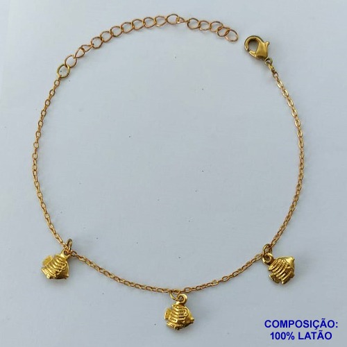 PULSEIRA PRONTO PARA O BANHO(CX96) - PULSEIRA COM PEIXINHOS + EXTENSOR TAMANHO 17CM - PESO TOTAL 2,7GR - BRU13656