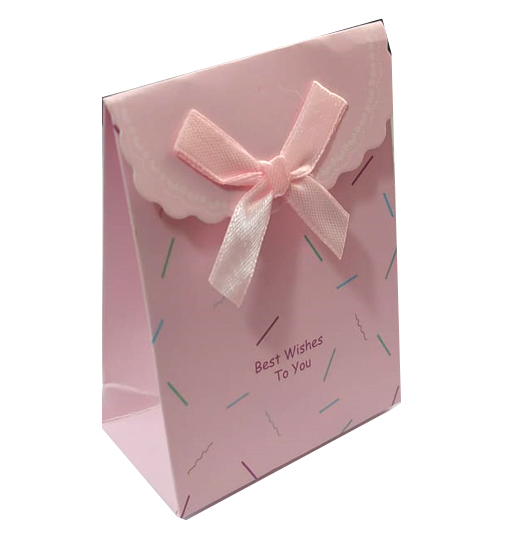 SACOLA EMBALAGEM DE PRESENTE JOIAS COM VELCRO E LACINHO - ROSA COM RISCOS COLORIDOS - TAMANHO: 7,5x10,5x4CM - (VENDIDO POR UNIDADE) - BRU0002906
