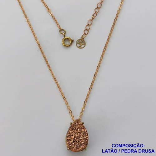 GARGANTILHA NO BRUTO PRONTO PARA O BANHO(CX98) - CORRENTE VENEZIANA DE 45CM+EXTENSOR  COM ''BASE EM ALTA FUSÃO'' E ZIRCÔNIA 10X14MM PESO TOTAL 3.9GR - BRU13756