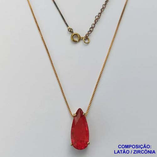 GARGANTILHA NO BRUTO PRONTO PARA O BANHO - (CX.117)  CORRENTE VENEZIANA 45CM COM PINGENTE EM ALTA FUSÃO - PEDRA DE ZIRCÔNIA - PESO TOTAL 4,2GR - BRU13785