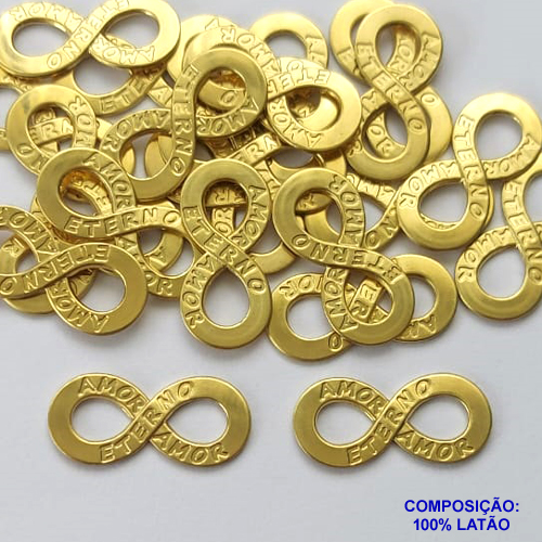 ACESSÓRIO NO BRUTO PRONTO PARA O BANHO(CX104) - (1531) INFINITO AMOR ETERNO 22MM SEM FURO - PESO TOTAL 0.8GR - COMPOSIÇÃO: 100% LATÃO - BRU0002916
